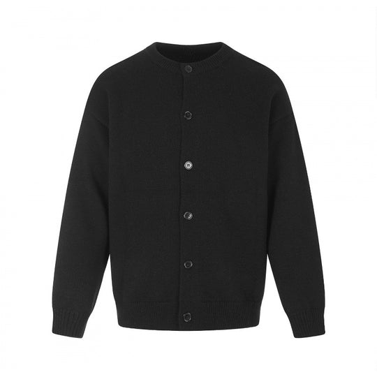 Unisex Boxy-Strickcardigan mit Rundhalsausschnitt und durchgehender Knopfleiste Nord Taschen