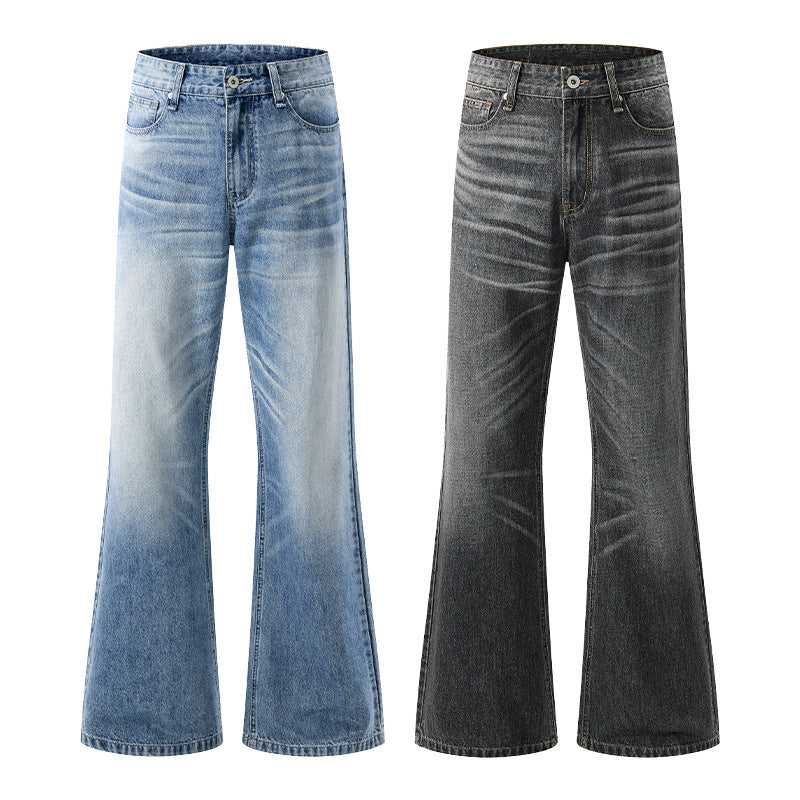 Herren Extraweite Vintage-Denim Baggy-Jeans mit tiefem Schritt und verlängertem Saum Nord Taschen