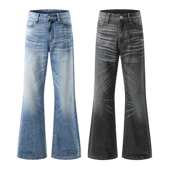Herren Extraweite Vintage-Denim Baggy-Jeans mit tiefem Schritt und verlängertem Saum Nord Taschen