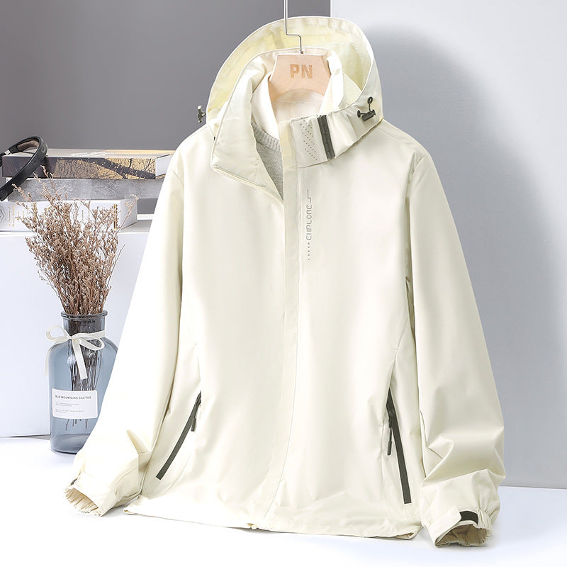 Herren Leichte wasserabweisende Kapuzen‑Shelljacke mit winddichter Membran und verdecktem Reißverschluss Nord Taschen