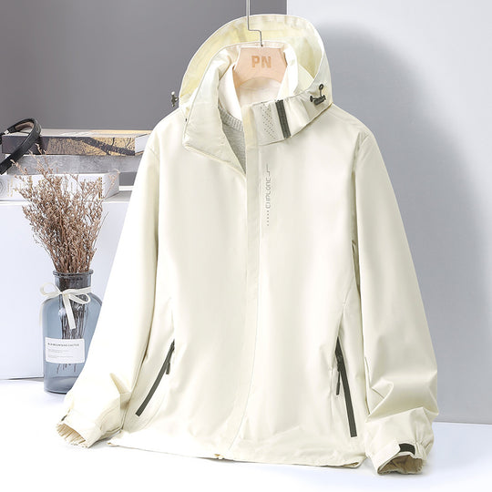 Herren Leichte wasserabweisende Kapuzen‑Shelljacke mit winddichter Membran und verdecktem Reißverschluss Nord Taschen