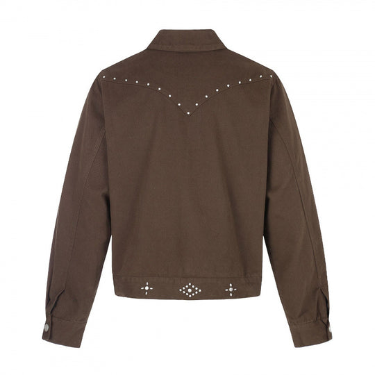 Herren Kurz geschnittene Canvas-Blousonjacke mit Nietenbesatz und Pattentaschen Nord Taschen