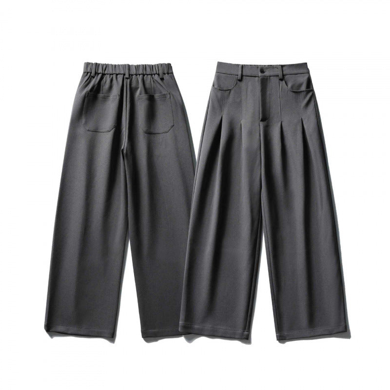 Damen Weite Highwaist-Hose mit Kellerfalten, Gürtelschlaufen und Cropped-Bein Nord Taschen