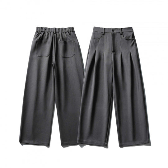 Damen Weite Highwaist-Hose mit Kellerfalten, Gürtelschlaufen und Cropped-Bein Nord Taschen