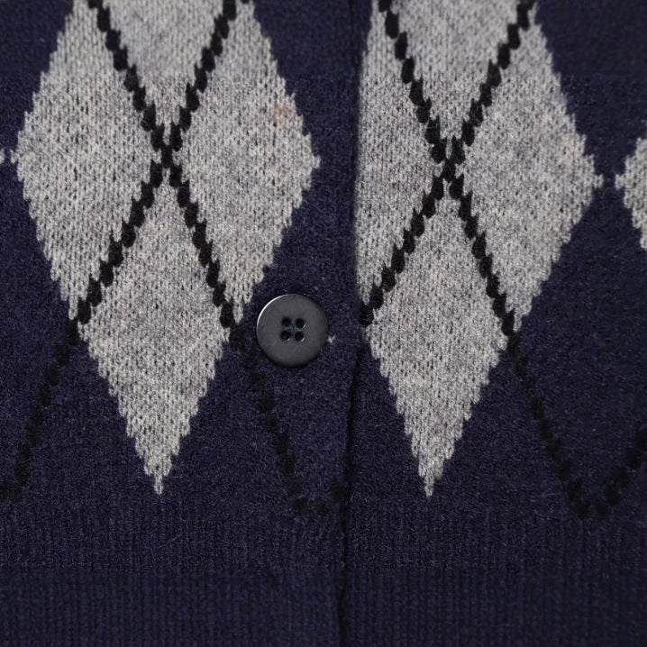 Damen Kurzarm Polo-Strickpullover mit V‑Ausschnitt, Strukturmuster und Streifendetail Nord Taschen
