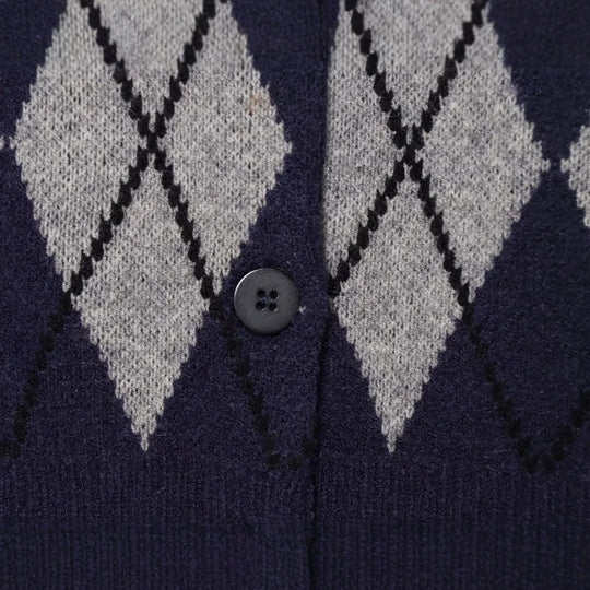 Damen Kurzarm Polo-Strickpullover mit V‑Ausschnitt, Strukturmuster und Streifendetail Nord Taschen