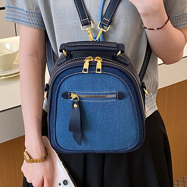 Damen Mini-Rucksack-Tasche mit elegantem Denim-Design Nord Taschen