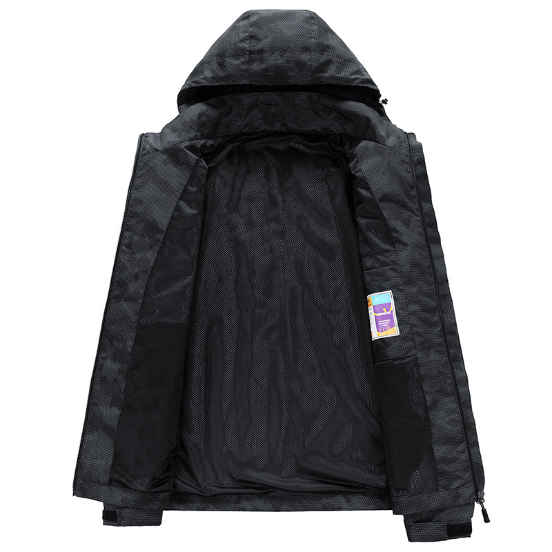 Herren Wetterfeste Outdoor-Jacke mit verstellbarem Kapuzenkragen Nord Taschen