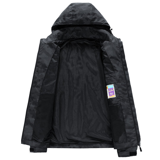Herren Wetterfeste Outdoor-Jacke mit verstellbarem Kapuzenkragen Nord Taschen
