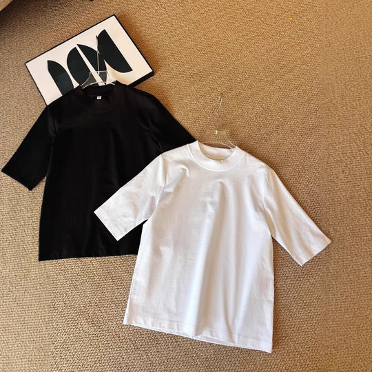 Damen Kurzarm-Top mit Stehkragen und leichter Boxy-Silhouette Nord Taschen