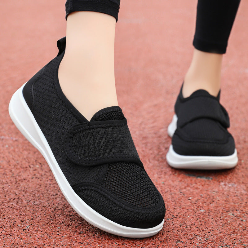 Damen Atmungsaktive Slip-On Freizeitschuhe mit verstellbarem Klettverschluss