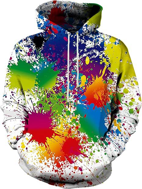 Damen Farbenfroher Hoodie mit kreativen Spritzmotiven Nord Taschen