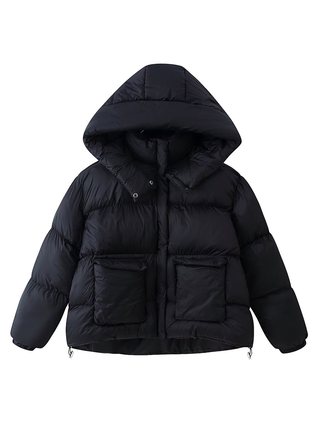Damen Wattierte Oversize-Parka mit XXL-Kapuze und Klappentaschen Nord Taschen