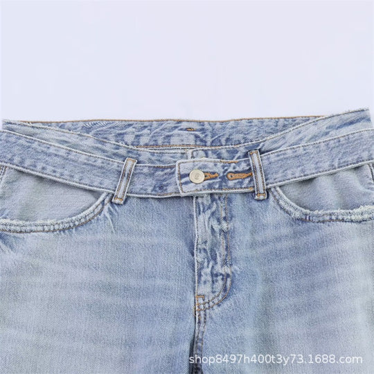 Damen Weite High‑Waist‑Jeans mit seitlichen Schlitzeinsätzen und Rockeffekt Nord Taschen