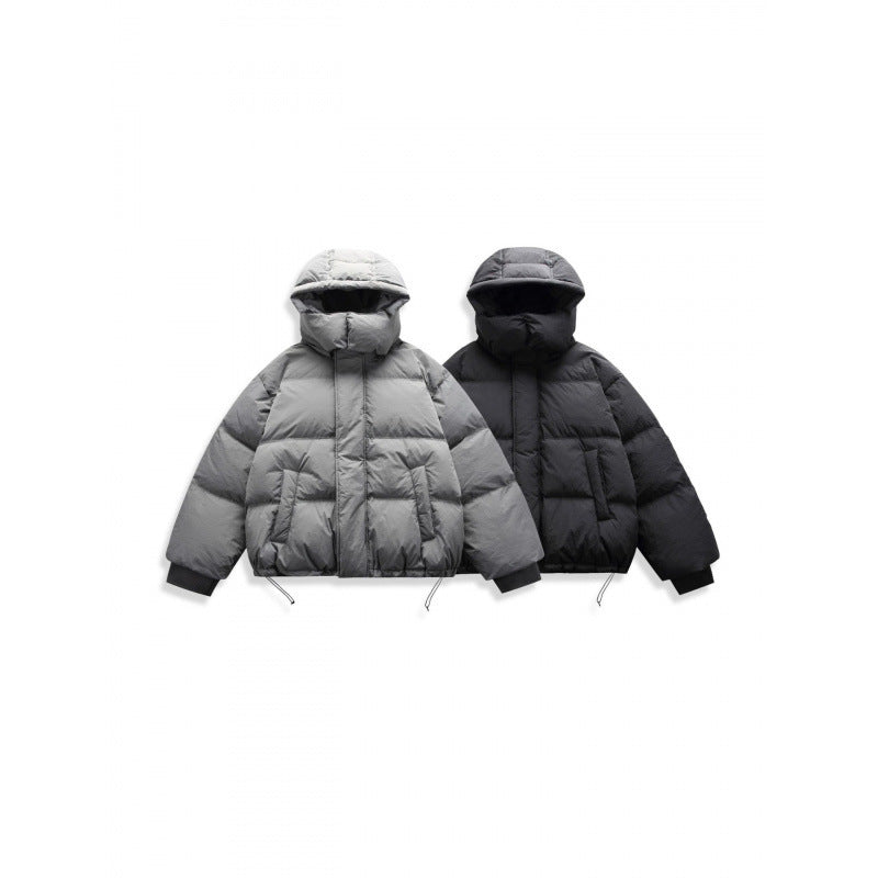 Unisex Kurze Steppjacke mit Kapuze, hohem Stehkragen und verstellbarem Saum Nord Taschen