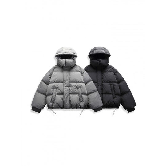 Unisex Kurze Steppjacke mit Kapuze, hohem Stehkragen und verstellbarem Saum Nord Taschen