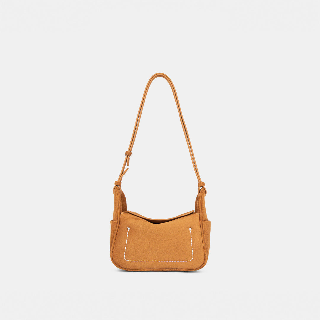 Damen modische Umhängetasche aus geschmeidigem Wildleder mit elegantem Stickmuster Nord Taschen
