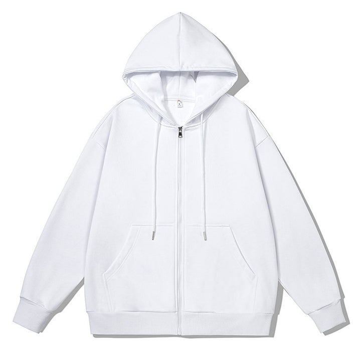 Unisex nan oversized Kapuzenjacke mit ausladendem Schulterschnitt, durchgehendem Reißverschluss und French-Terry Nord Taschen