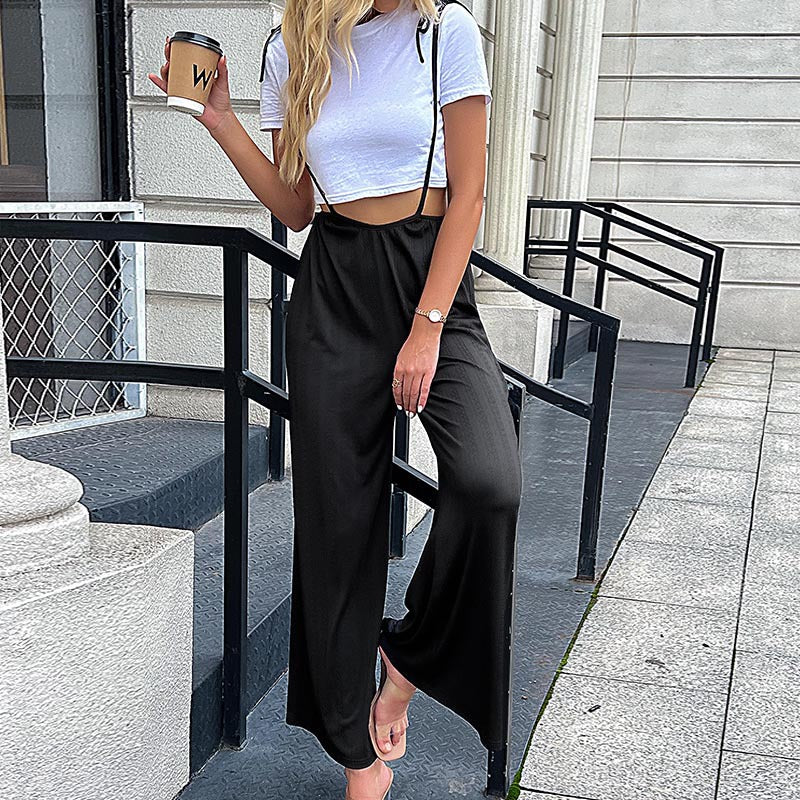Damen Eleganter Jumpsuit mit Bindegürtel Nord Taschen