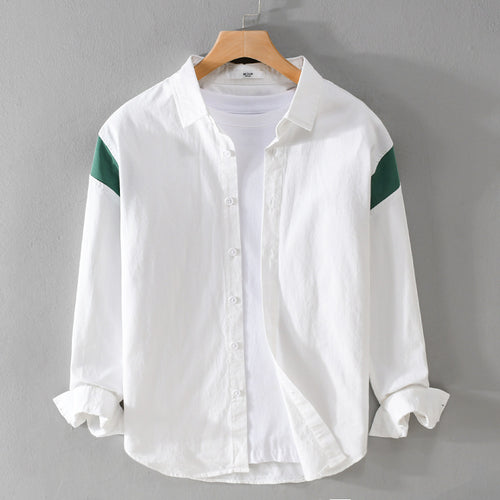 Herren Leichtes Baumwoll-Layering-Hemd mit Kontrastschulterpaneel und innenliegendem T-Shirt Nord Taschen