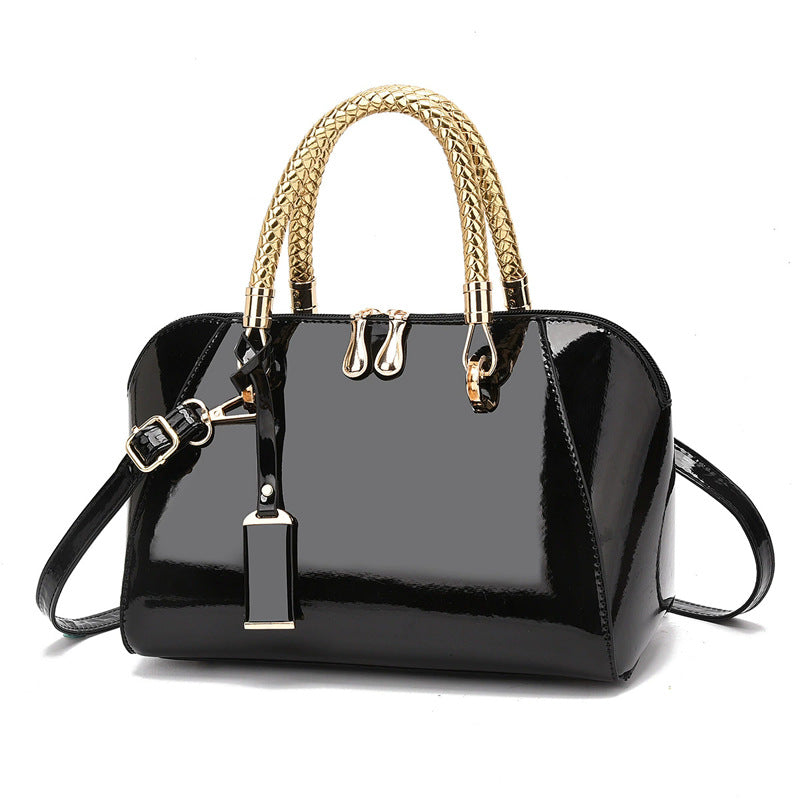 Damen elegante Handtasche mit geflochtenen Griffen Nord Taschen
