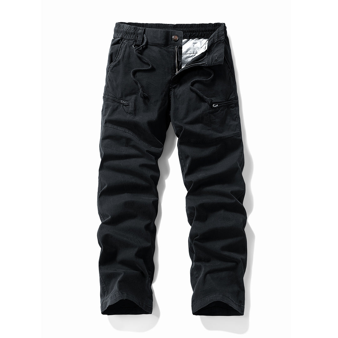 Herren Komfort-Canvas-Cargo-Hose mit elastischem Tunnelzugbund, Kniepaneelen und Multifachtaschen Nord Taschen