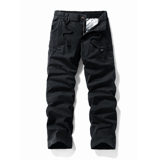 Herren Komfort-Canvas-Cargo-Hose mit elastischem Tunnelzugbund, Kniepaneelen und Multifachtaschen Nord Taschen