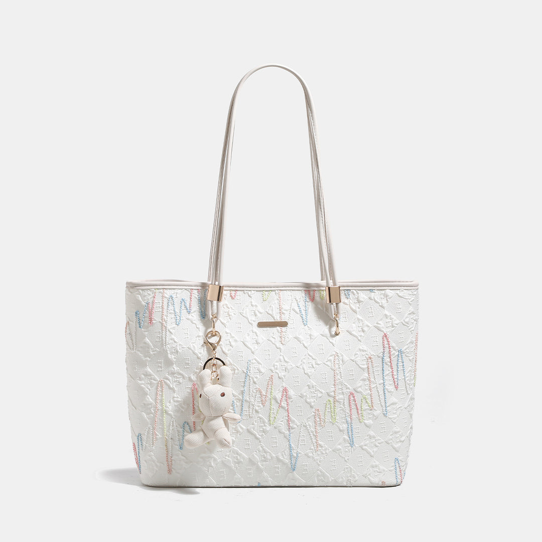 Damen Shopper-Tasche mit floralem Design und verspieltem Zubehör Nord Taschen