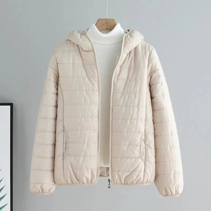 Damen gesteppte Übergangsjacke mit praktischen Taschen und Kapuze