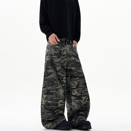 Herren Ultraweite Cargohhose im Baggy‑Cut mit tiefem Schritt Nord Taschen