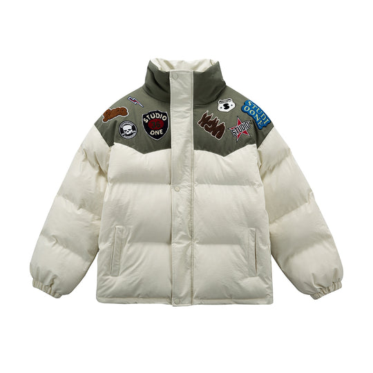 Unisex Wattierte Pufferjacke mit gestickten Patch‑Applikationen Nord Taschen
