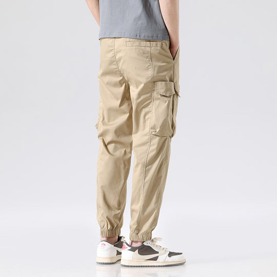 Herren Leichte Utility-Cargohose im Joggerstil mit integriertem Gürtelband und Reißverschlusstaschen Nord Taschen