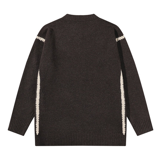 Unisex Oversize Feinstrick-Pullover mit Rundhalsausschnitt und Rippenbündchen Nord Taschen