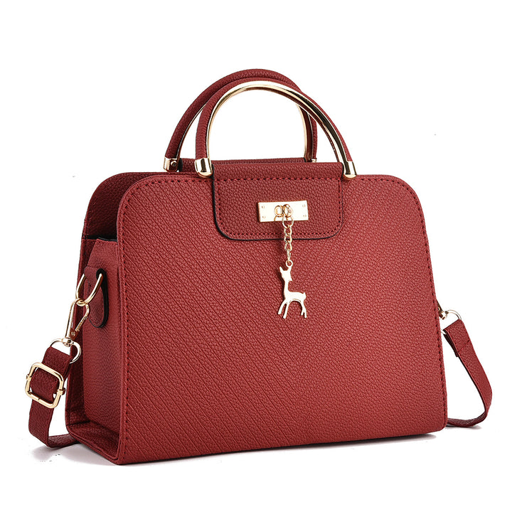 Damen elegante Handtasche mit strukturiertem Außenmaterial und abnehmbarem Schulterriemen Nord Taschen