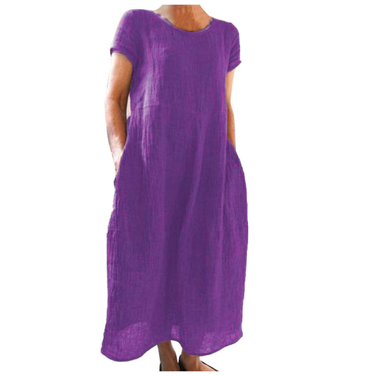 Damen Langarm Sommerkleid Nord Taschen