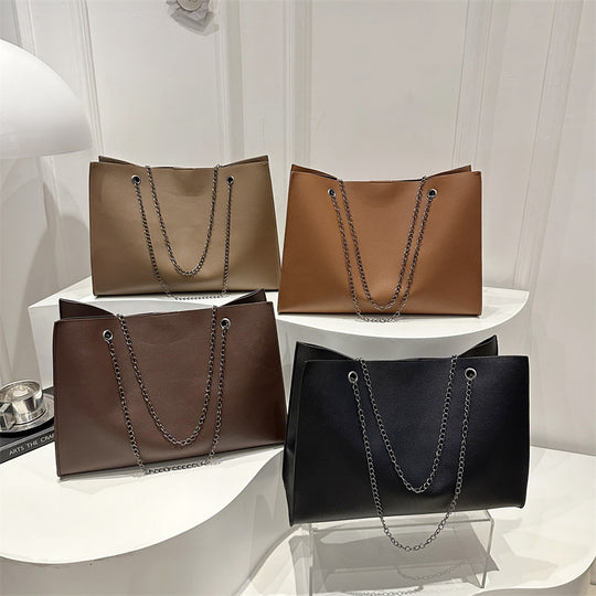 Damen elegante Tote-Bag mit praktischem Innenfach und stilvollem Kettenriemen Nord Taschen
