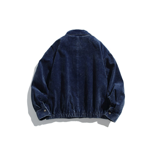 Unisex Cordvelours Bomberjacke mit Reißverschluss und elastischem Saum Nord Taschen