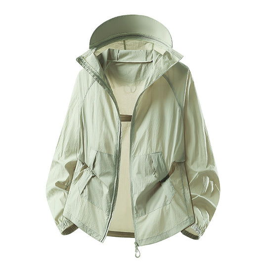 Damen Leichte winddichte Kapuzen‑Übergangsjacke mit verstellbarer Kapuze, Zwei‑Wege‑Reißverschluss & praktischen Klappentaschen Nord Taschen