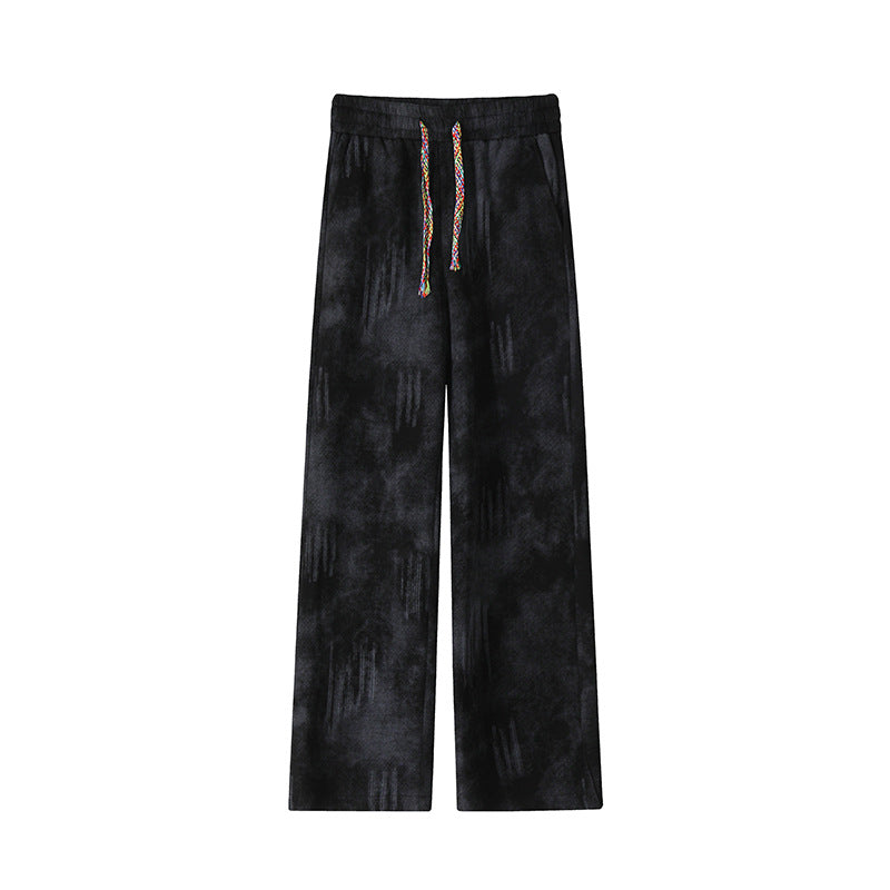 Damen Extraweite Kuschel-Loungehose mit Tunnelzug, weichem Velours und überlangem Saum Nord Taschen