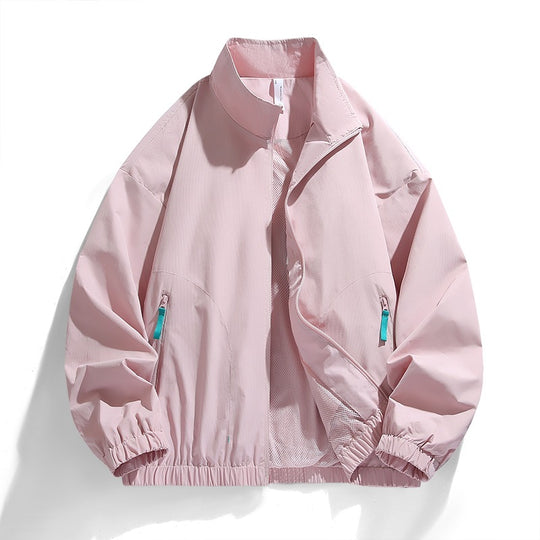 Herren Leichte Windbreaker-Jacke mit Mesh-Innenfutter, Stehkragen und kontrastierten Zipperlaschen Nord Taschen