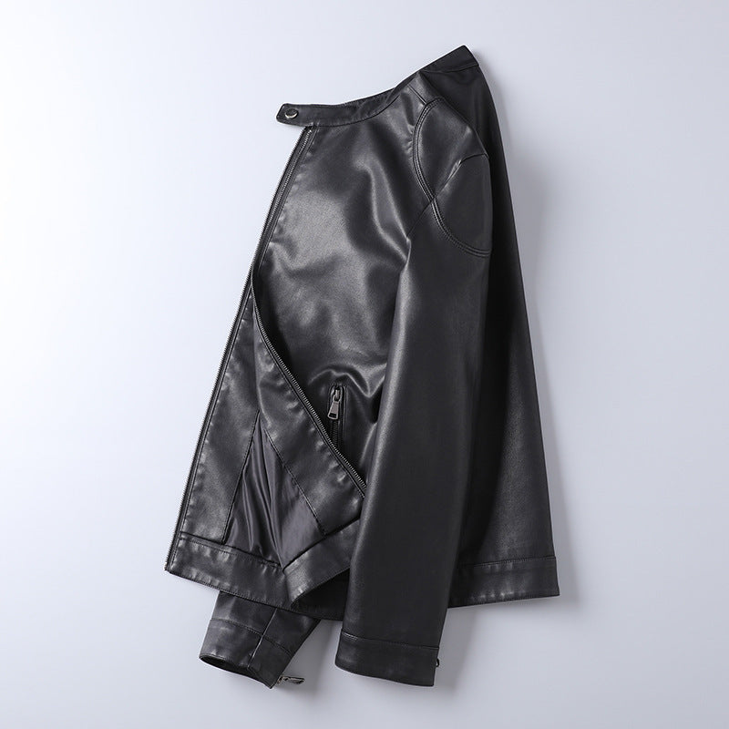 Herren Minimalistisches Kunstleder-Blouson mit Stehkragen und seitlichen Reißverschlusstaschen Nord Taschen