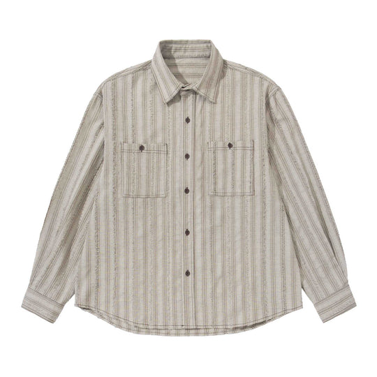 Herren lockeres gestreiftes Overshirt im Hemdjacken‑Stil mit Brusttaschen und abgerundetem Saum Nord Taschen