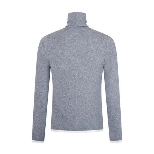 Herren Slim-Fit Rollkragen-Feinstrickshirt mit Melange-Jersey und Stretch Nord Taschen