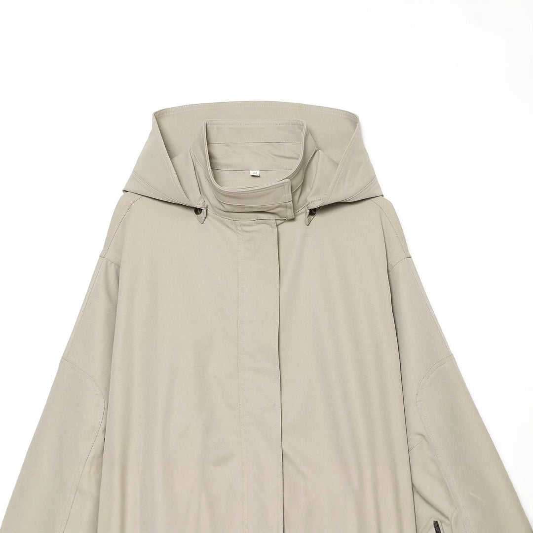 Damen Leichte Kapuzenjacke mit Tunnelzug-Taille und verdeckter Reißverschlussleiste Nord Taschen