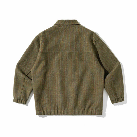 Unisex Strukturierter Overshirt‑Blouson aus gewobener Wollmischung mit Druckknopf‑Front Nord Taschen