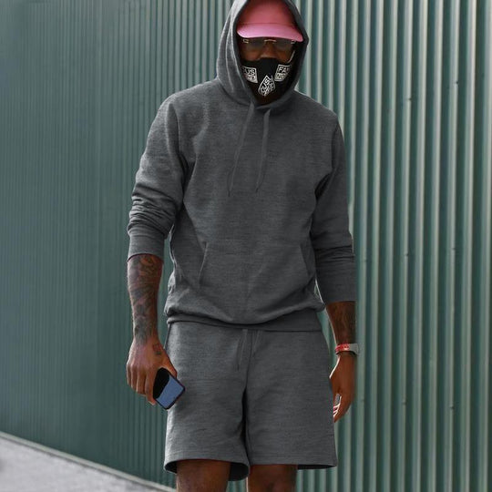 Herren Hoodie-Shorts-Set mit Kängurutasche