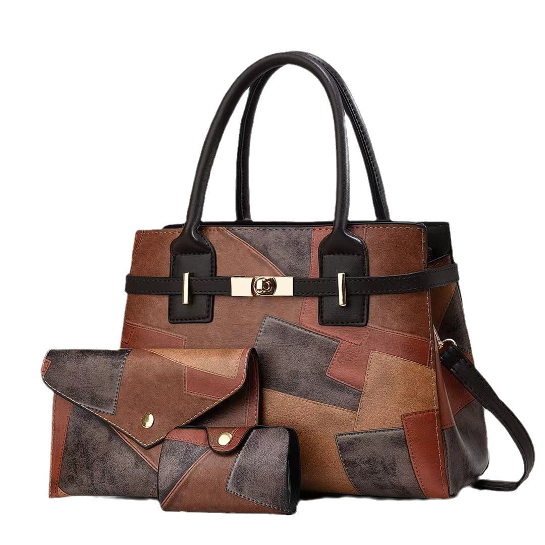 Damen elegante Handtasche mit geometrischem Design und abnehmbaren Fächern Nord Taschen