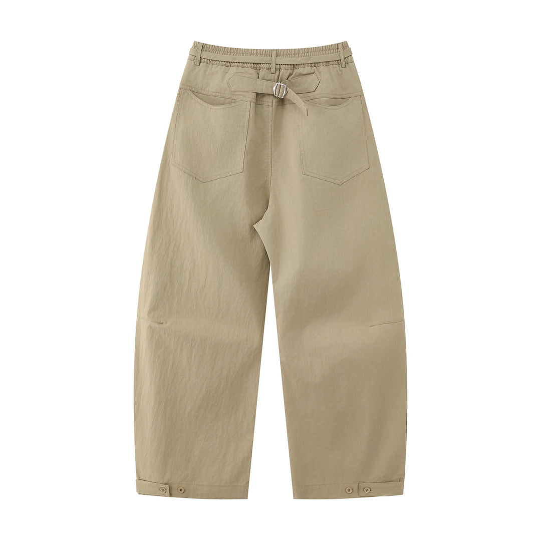 Damen Weite Culotte-Hose mit hohem Bund, Kellerfalten und Kordelzug Nord Taschen