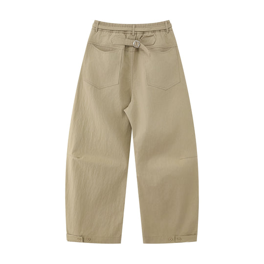 Damen Weite Culotte-Hose mit hohem Bund, Kellerfalten und Kordelzug Nord Taschen