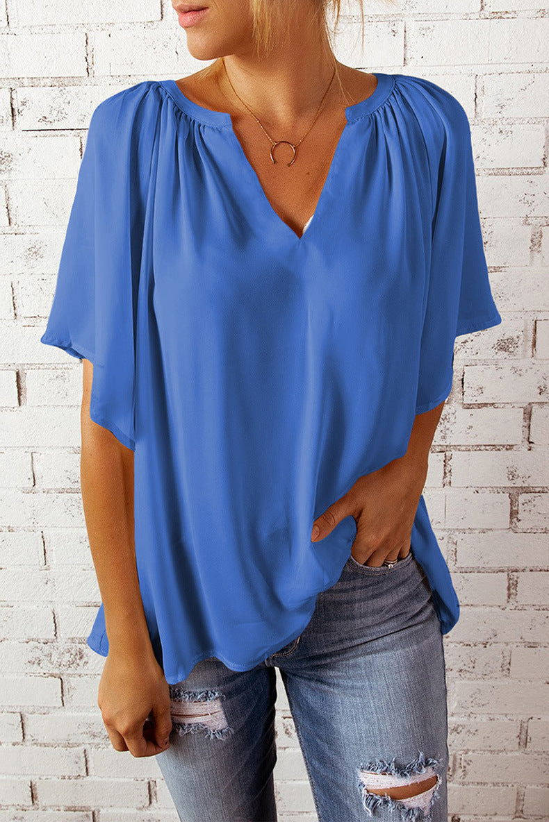 Damen elegante Chiffon-Bluse